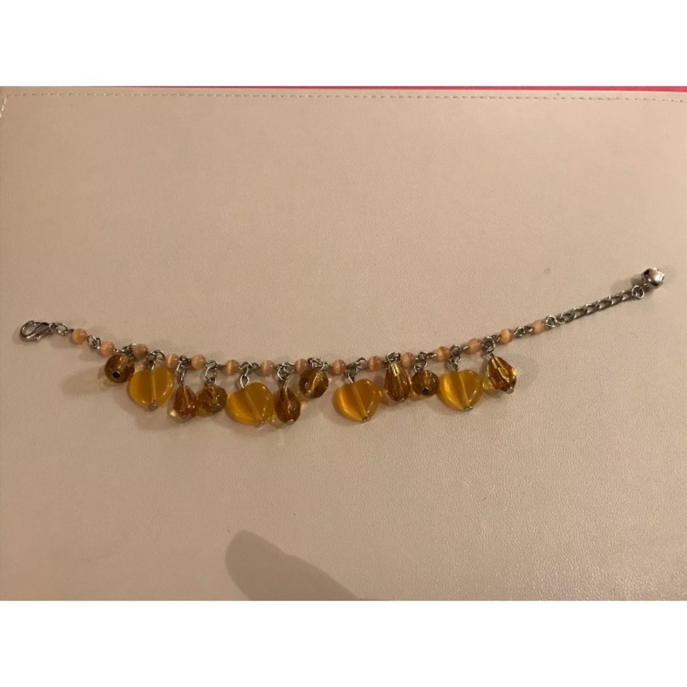 Multi-toned Brown and Yellow Bead Bracelet